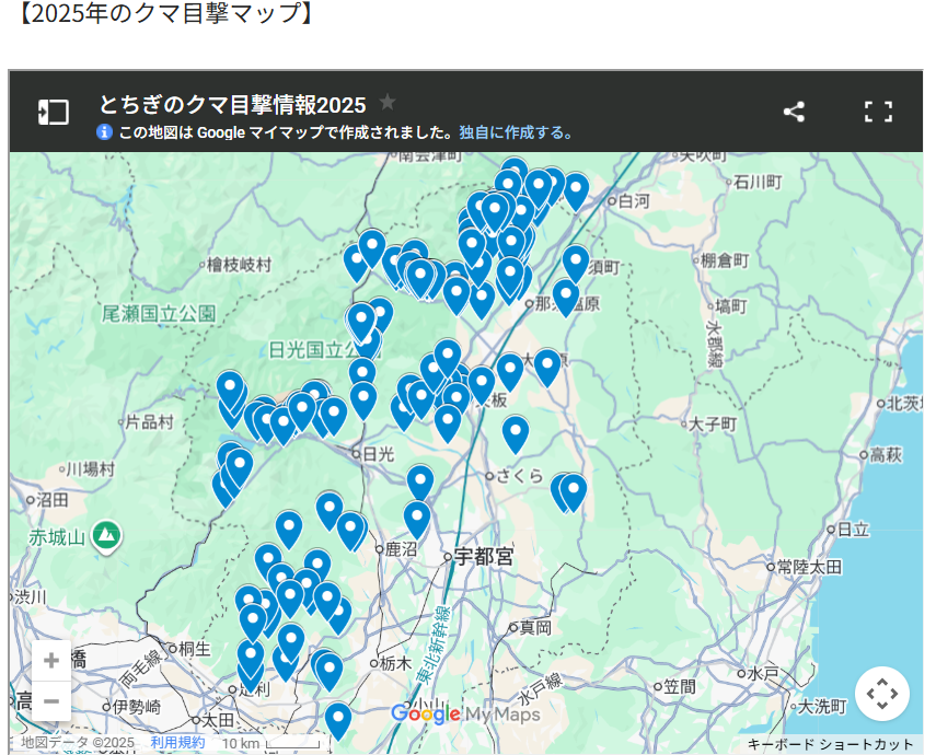 栃木県熊出没2025